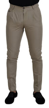 Dolce & Gabbana Beige Cotton Slim Fit Men Pants