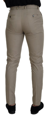 Dolce & Gabbana Beige Cotton Slim Fit Men Pants