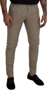 Dolce & Gabbana Beige Cotton Slim Fit Men Pants