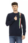Automobili Lamborghini Blue Cotton Men Sweater with Chest Pocket