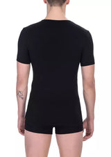 Bikkembergs Black Cotton Men's V-Neck T-Shirt