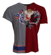 Dolce & Gabbana Red Gray Two Model DG Angel CrewneckT-shirt
