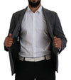 جاكيت بليزر رمادي من الصوف المرن بقصّة Slim Fit من Dolce &amp; Gabbana
