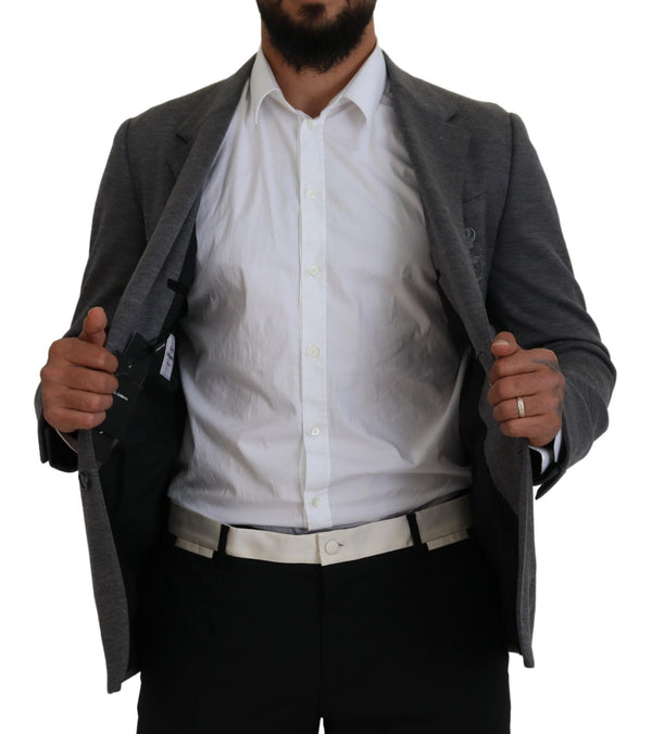 جاكيت بليزر رمادي من الصوف المرن بقصّة Slim Fit من Dolce &amp; Gabbana