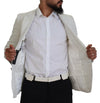 جاكيت بليزر من الكتان الأبيض بقصّة Slim Fit من Dolce &amp; Gabbana