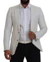 جاكيت بليزر من الكتان الأبيض بقصّة Slim Fit من Dolce &amp; Gabbana