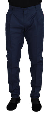 Dolce & Gabbana Blue Cotton Chino Formal Pants