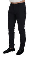 Dolce & Gabbana Black Wool Chino Formal Pants