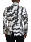 جاكيت بليزر مخطط أبيض وأسود من دولتشي آند غابانا بقصّة Slim Fit