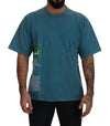 Dolce & Gabbana Blue Logo Print Crewneck Cotton T-shirt