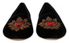 حذاء مسطح سهل الارتداء من دولتشي آند غابانا أسود اللون من DG Sacred Heart Patch