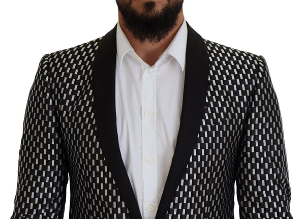 بدلة مارتيني الحريرية السوداء والبيضاء من دولتشي آند غابانا بقصّة Slim Fit