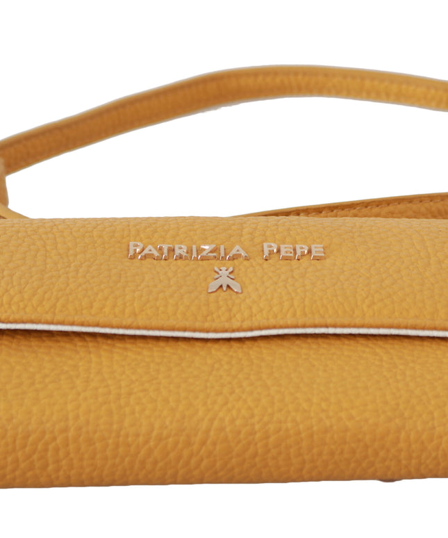 Patrizia Pepe Yellow Logo Leather Shoulder Strap Sling Bag