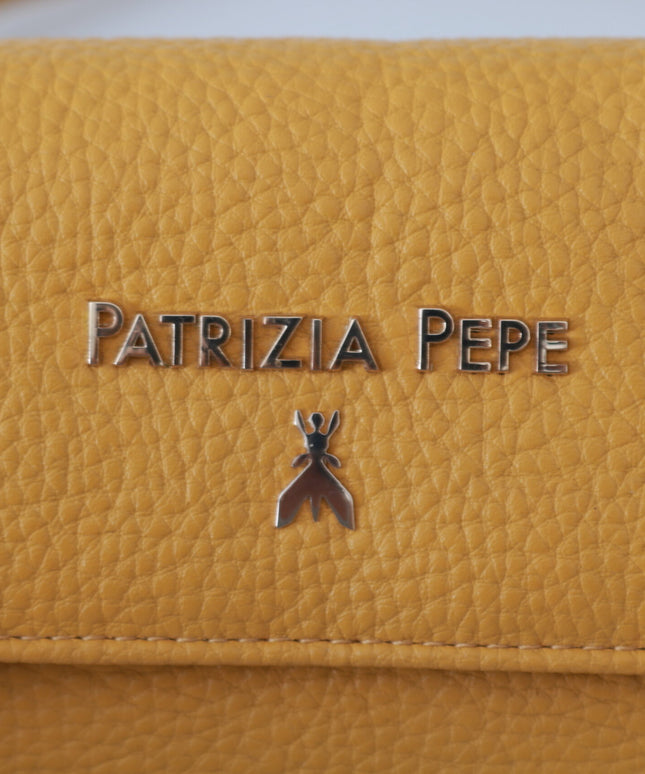 Patrizia Pepe Yellow Logo Leather Shoulder Strap Sling Bag