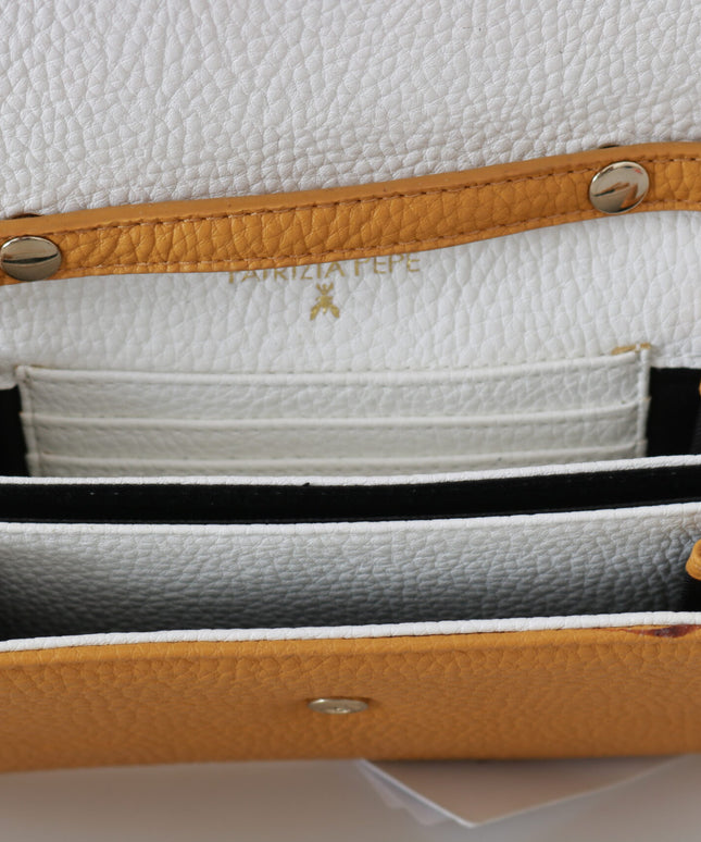 Patrizia Pepe Yellow Logo Leather Shoulder Strap Sling Bag