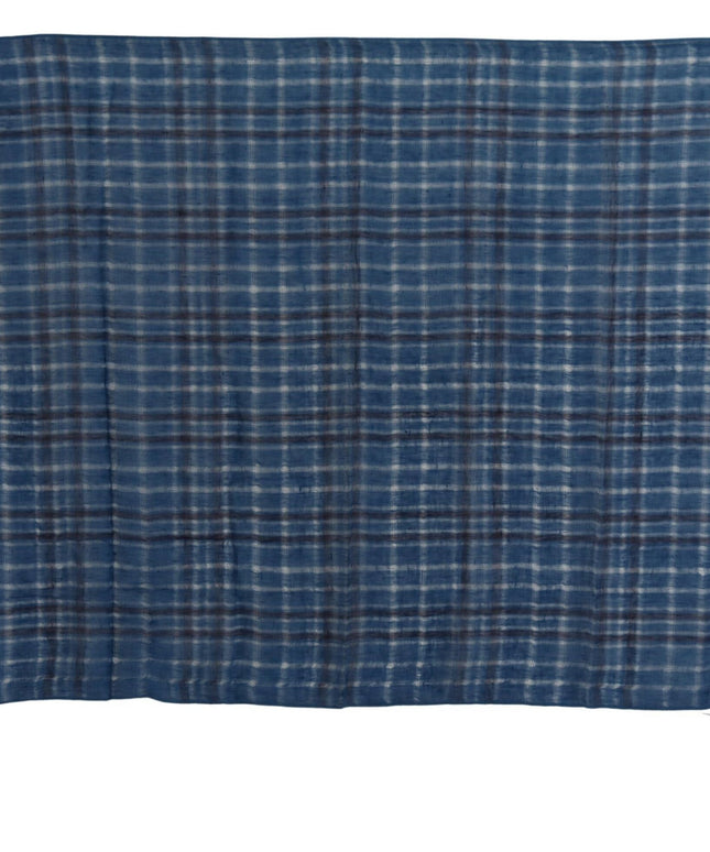 Costume National Blue Linen Shawl Foulard Fringes Scarf