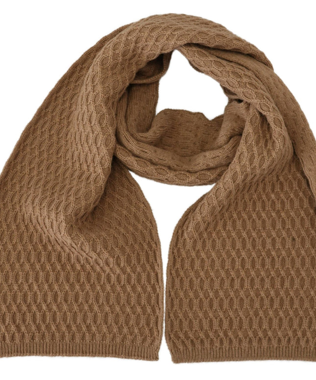 Dolce & Gabbana Dark Brown Wrap Shawl Knitted Camel Scarf