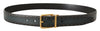 Dolce & Gabbana Green Perforated Leather Brass Metal Belt