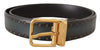Dolce & Gabbana Green Perforated Leather Brass Metal Belt