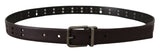 Dolce & Gabbana Burgundy Leather Perforated Metal Buckle Belt