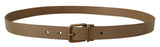 Dolce & Gabbana Brown Solid Leather Brass Buckle Classic Belt