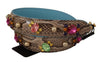 Dolce & Gabbana Brown Exotic Leather Crystals Shoulder Strap