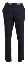 Domenico Tagliente Black Polyester Tapered Dress Pants