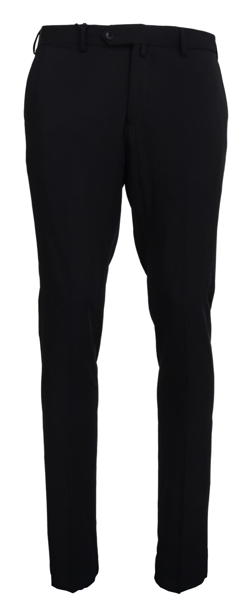 Domenico Tagliente Black Polyester Tapered Dress Pants