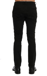 Costume National Black Slim Fit Cotton Stretch Pants
