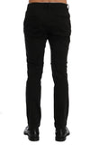 Costume National Black Slim Fit Cotton Stretch Pants