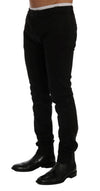 GF Ferre Black Cotton Stretch Chinos Pants