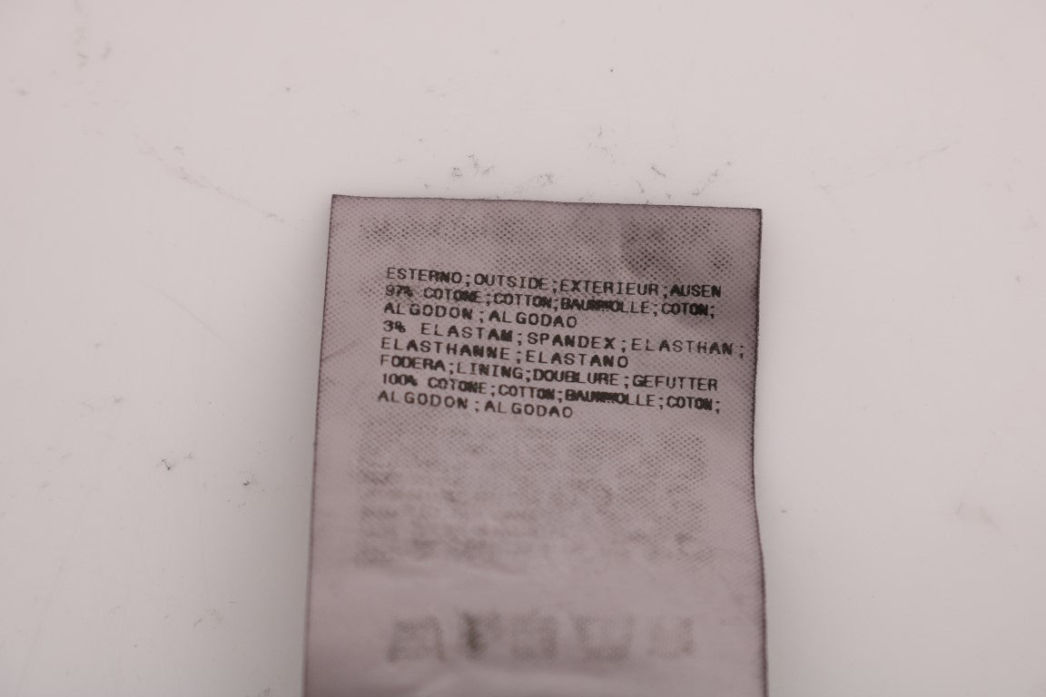 GF Ferre Black Cotton Stretch Chinos Pants