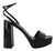 Prada Black Patent Sandals Ankle Strap Heels Leather