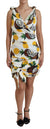 Dolce & Gabbana White Coconut Print Sheath Mini Silk Dress