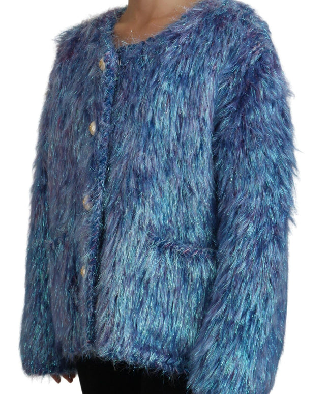Dolce & Gabbana Multicolor Polyester Fringes Coat Jacket