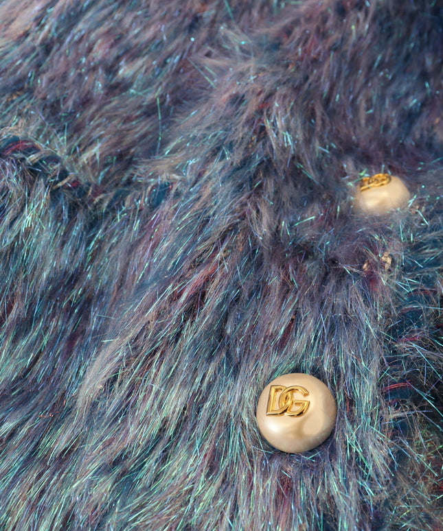 Dolce & Gabbana Multicolor Polyester Fringes Coat Jacket