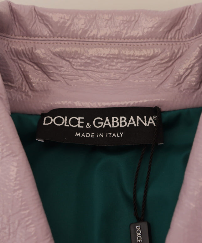 Dolce & Gabbana Purple Cotton Button Down Cropped Jacket