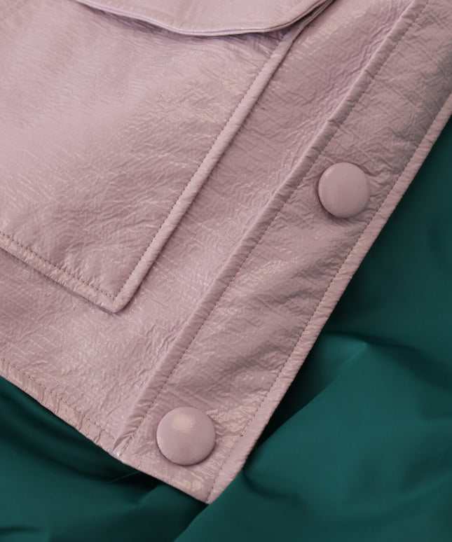 Dolce & Gabbana Purple Cotton Button Down Cropped Jacket