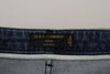 Dolce & Gabbana Yellow Leopard Cotton Straight Denim Jeans