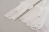 Dolce & Gabbana White Cotton Lace Trim Turtle Neck Blouse Top