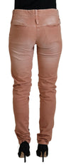 Acht Pink Mid Waist Slim Fit Women Casual Pants