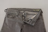 Care Label Gray Washed Cotton Skinny Women Casual Denim Jeans