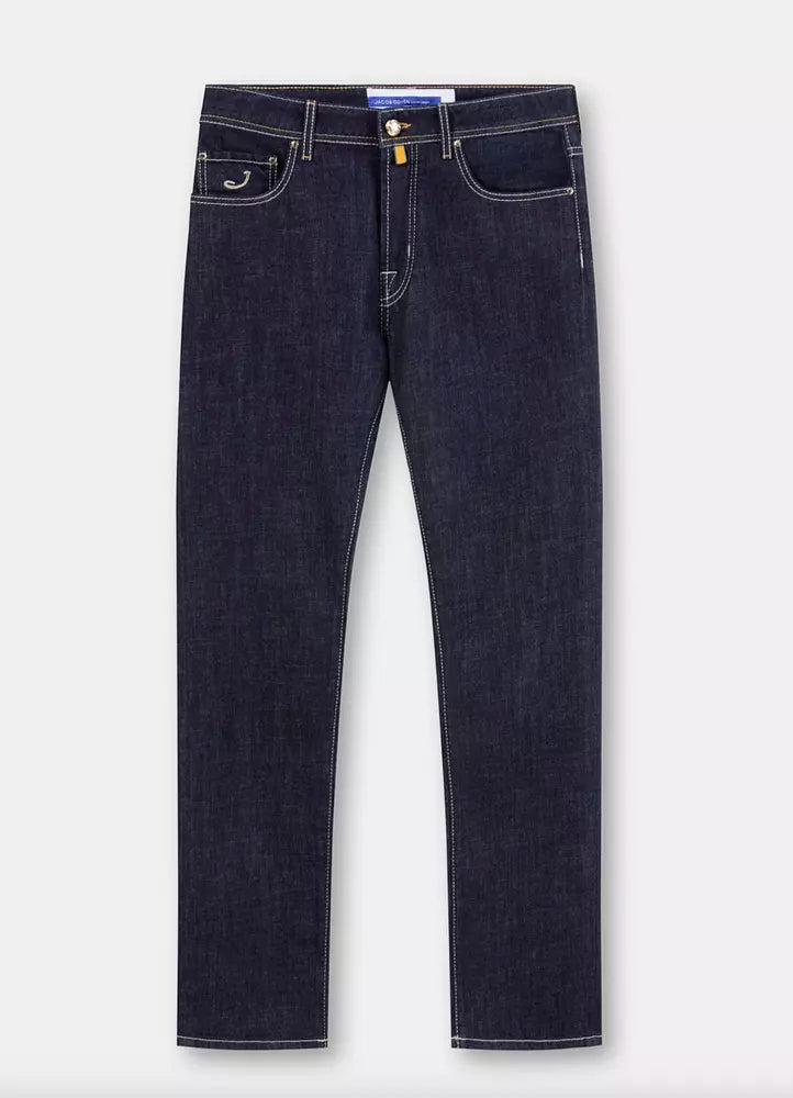 Jacob Cohen Blue Cotton Men's Straight-Leg Jean