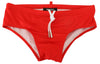 Dsquared² Red Black ICON Print Mens Swim Brief Swimwear