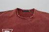 Dolce & Gabbana Maroon Print Round Neck Short Sleeves T-shirt
