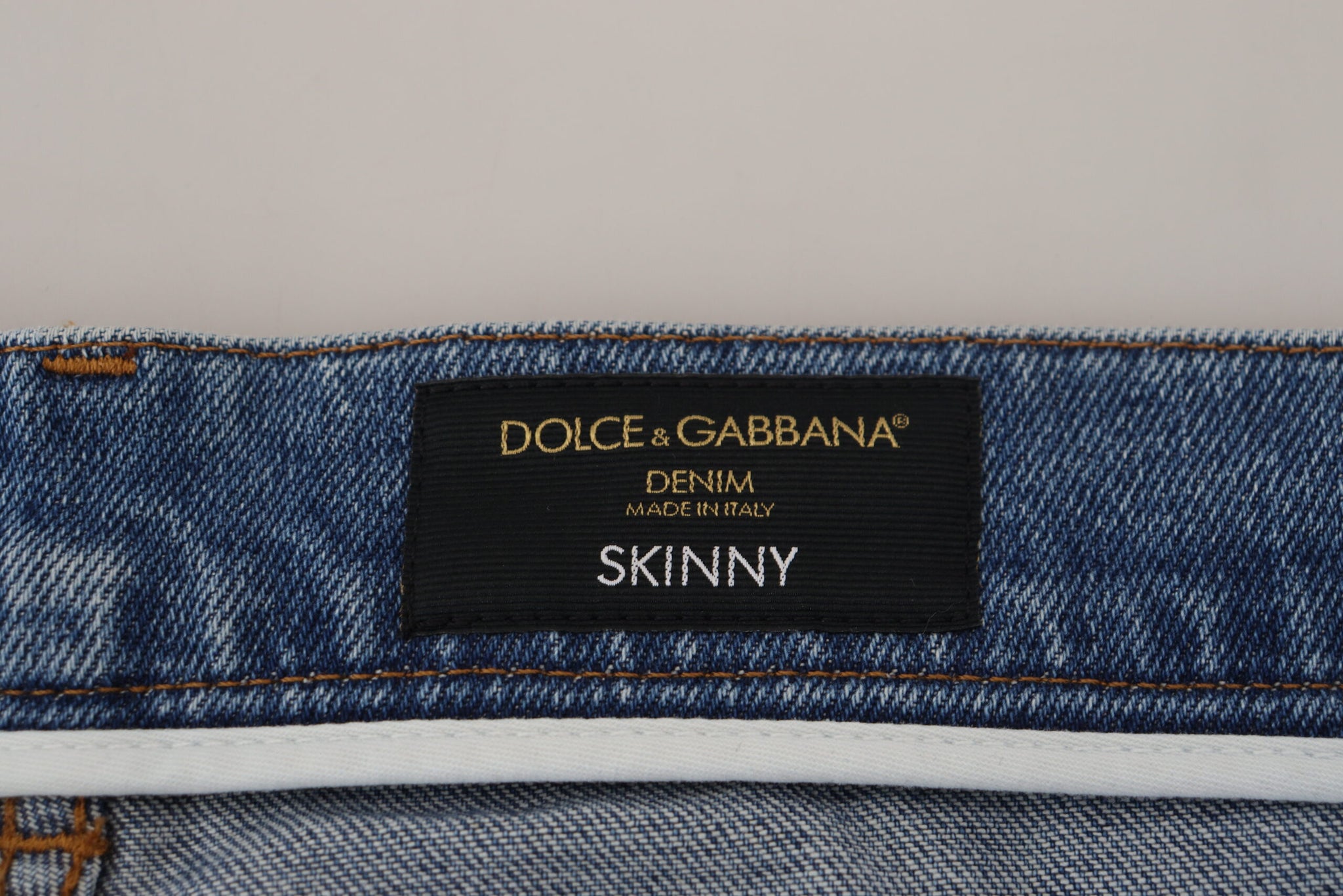Dolce & Gabbana Blue Washed Skinny Cotton Denim Jeans