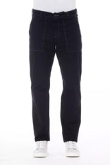 Alpha Studio Blue Cotton Men's Pant