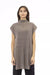 Alpha Studio Brown Wool Women Sweater with Turtleneck and Side Slits