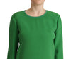 Armani Green Silk Long Sleeves Round Neck Sweater