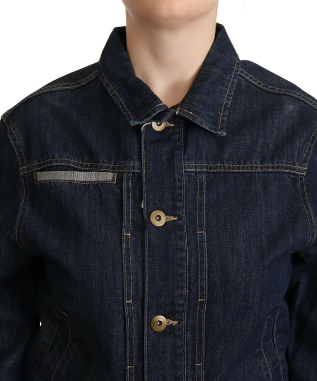 Master Coat Dark Blue Button Down Long Sleeves Denim Jacket